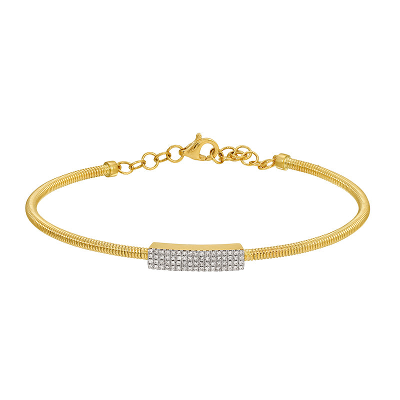 Jai's 14K Yellow Gold Diamond Bangle