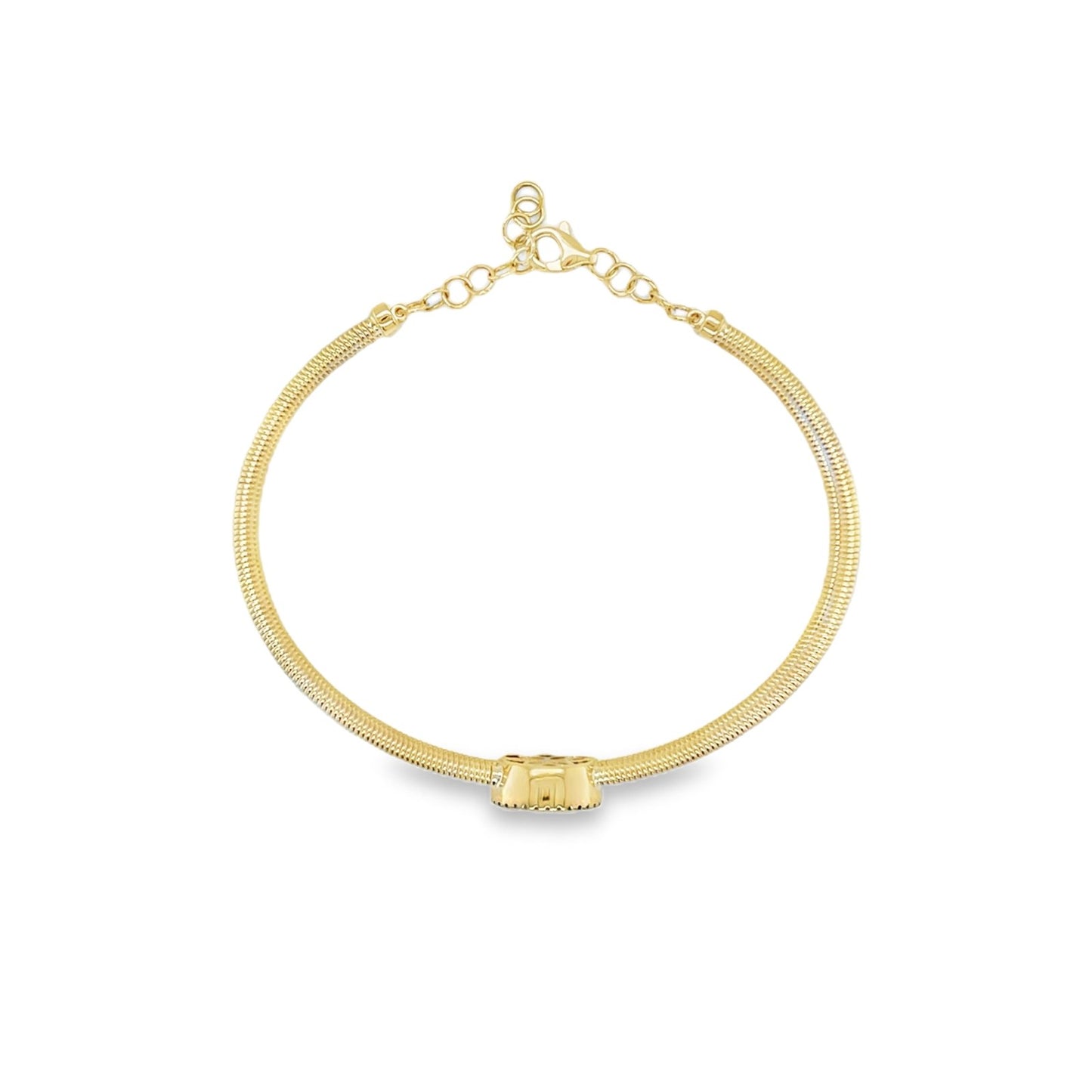 Jai's 14K Yellow Gold Onyx & Diamond Two-row Bangle