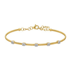 Jai's 14K Yellow Gold Five-station Diamond Bangle