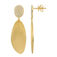 Jai's 14K Yellow Gold Satin Petal Diamond Drop Earrings