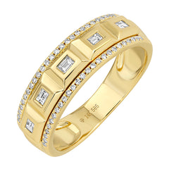 Jai's 14K Yellow Gold Diamond Faceted Ring
