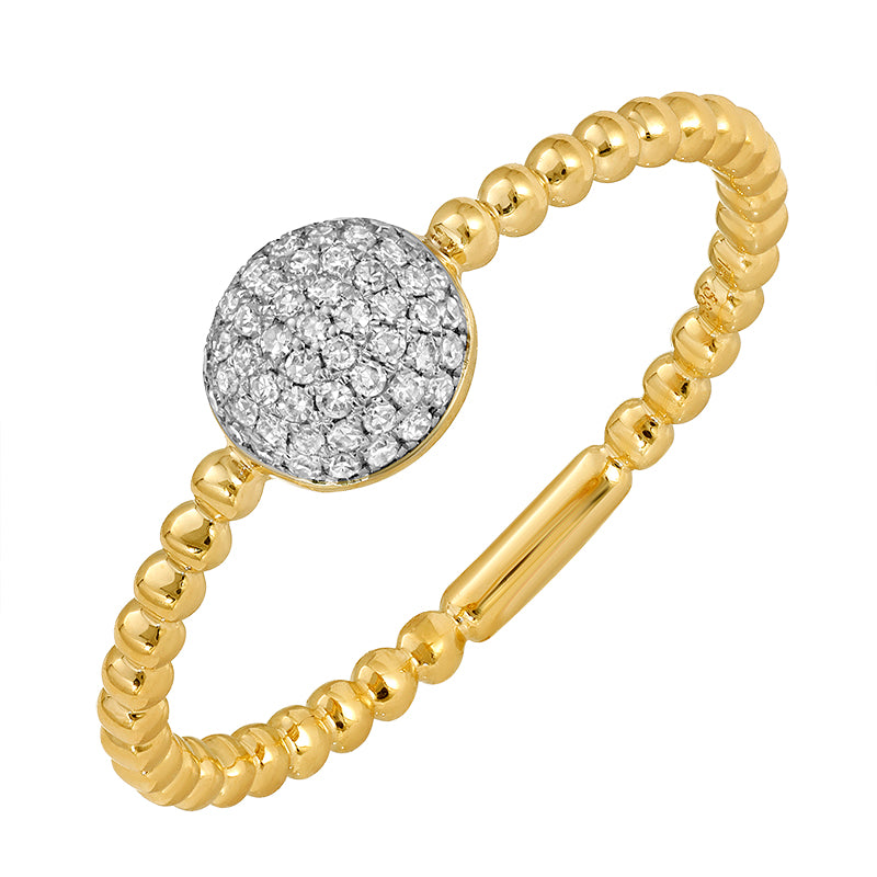Jai's 14K Yellow Gold Diamond Beaded Ring