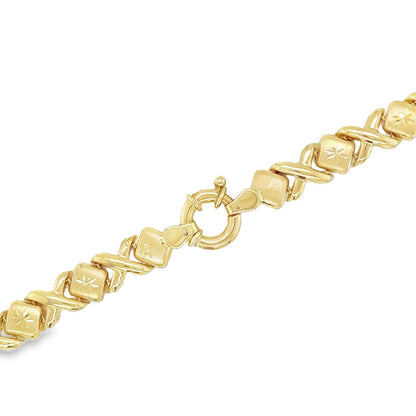 Jai's 14K Yellow Gold X Link Chain Bracelet - 7.5"