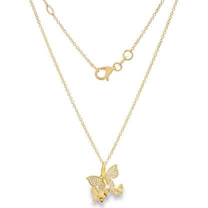 Jai's 14K Yellow Gold Diamond Butterfly Necklace