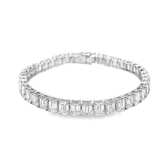 Jai's 18K White Gold 20-carat Emerald-cut Diamond Tennis Bracelet