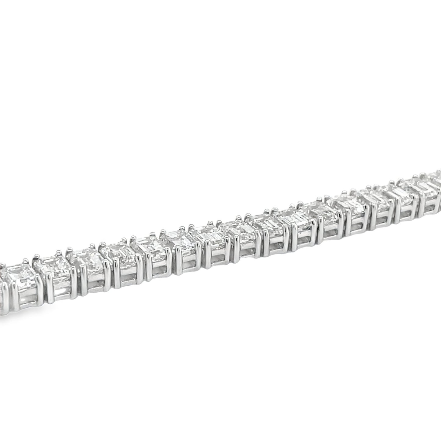 Jai's 18K White Gold 15-carat Emerald-cut Diamond Tennis Bracelet