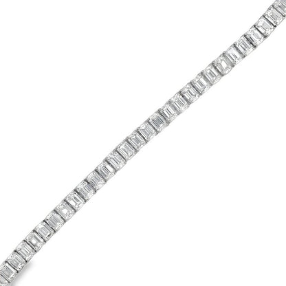 Jai's 18K White Gold 20-carat Emerald-cut Diamond Tennis Bracelet