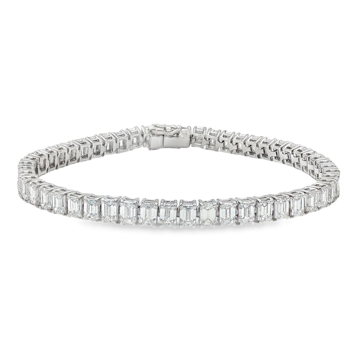 Jai's 18K White Gold 12-carat Emerald-cut Tennis Bracelet
