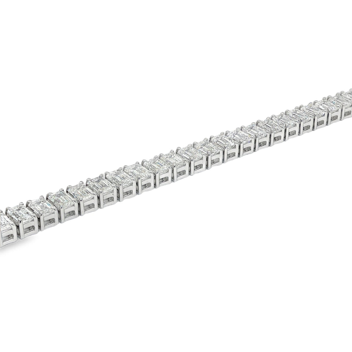 Jai's 18K White Gold 12-carat Emerald-cut Tennis Bracelet