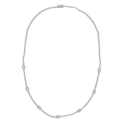 Jai's 14K White Gold 2.8-carat Diamond Station Tennis Necklace