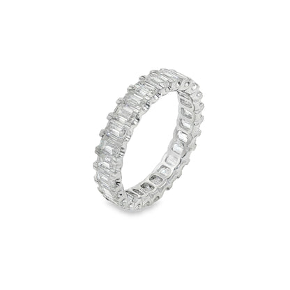 Jai's 18K White Gold 4-carat Emerald-cut Diamond Wedding Band