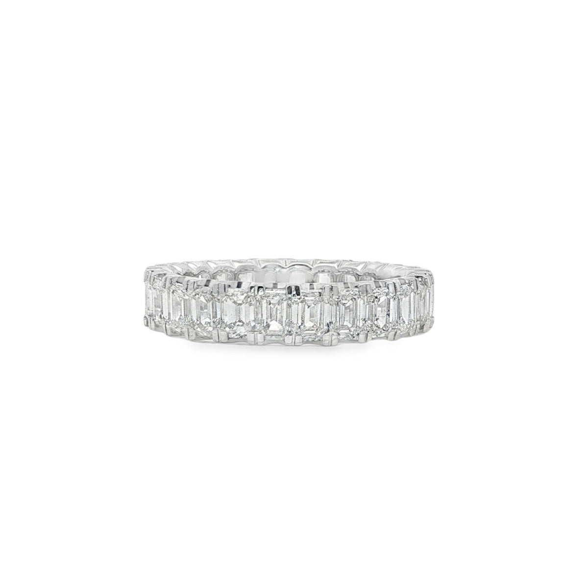 Jai's 18K White Gold 4-carat Emerald-cut Diamond Wedding Band