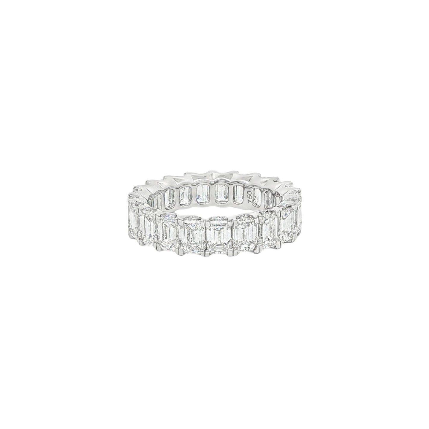 Jai's 18K White Gold Emerald-cut Diamond Pave Wedding Band