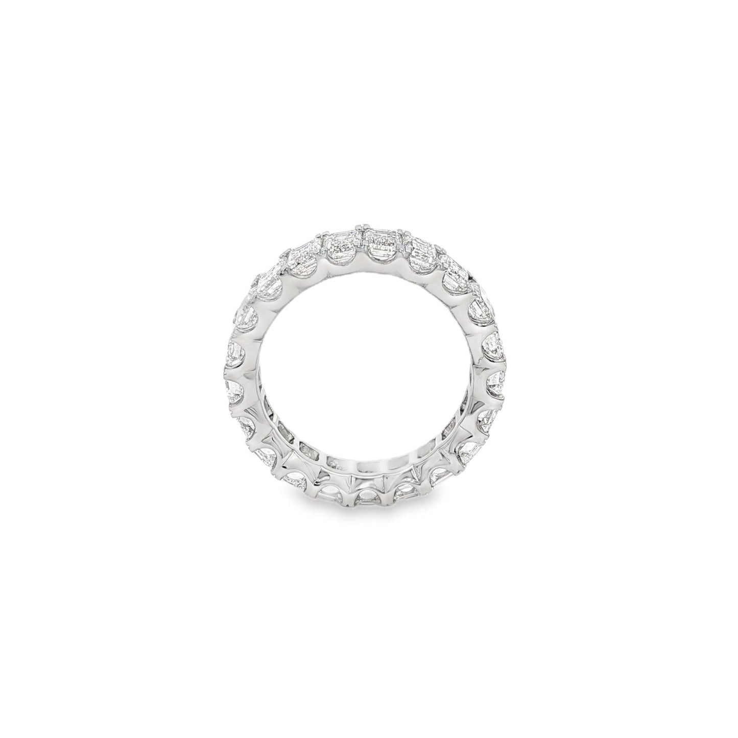 Jai's 18K White Gold Emerald-cut Diamond Pave Wedding Band