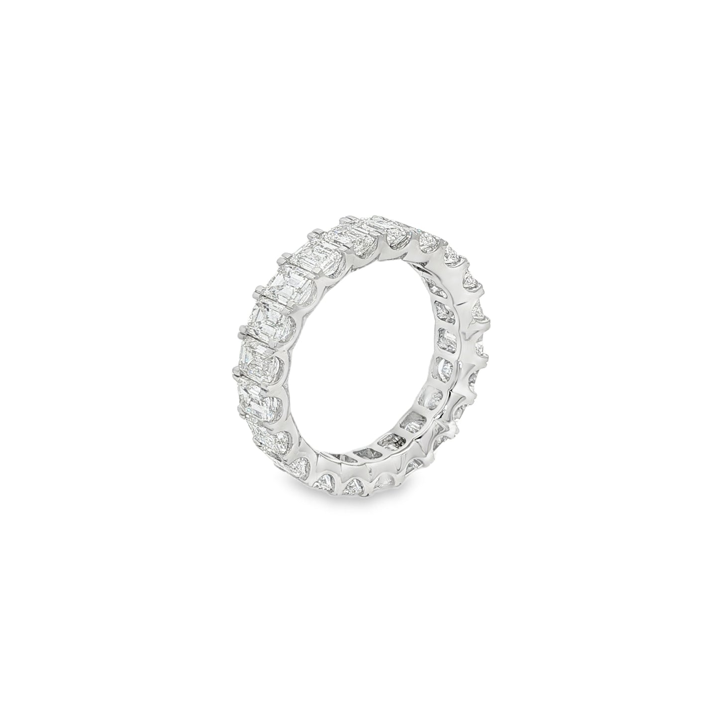 Jai's 18K White Gold Emerald-cut Diamond Pave Wedding Band