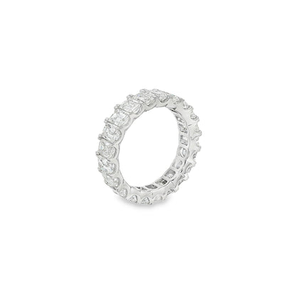 Jai's 18K White Gold Emerald-cut Diamond Pave Wedding Band