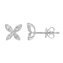 Jai's 14K White Gold Diamond Butterfly Studs