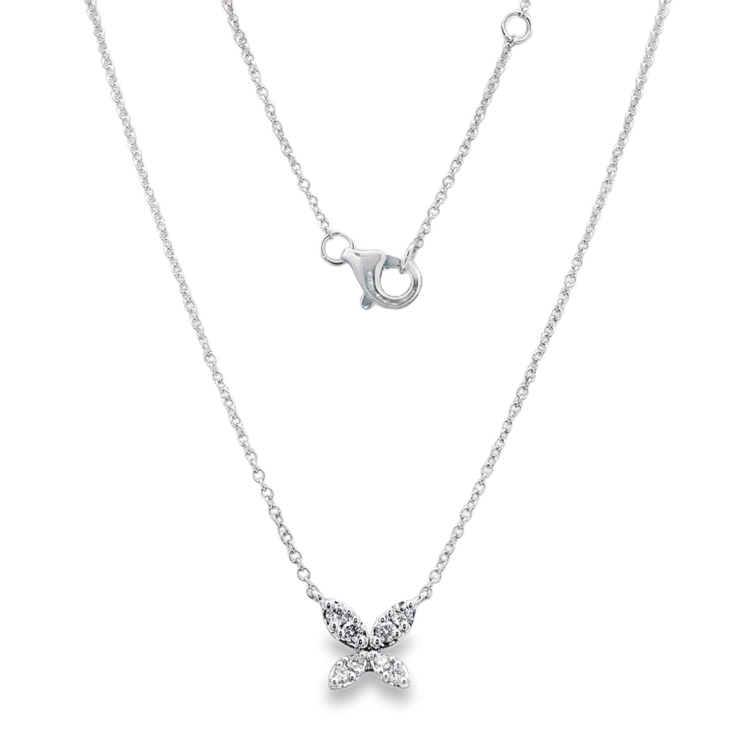 Jai's 14K White Gold Diamond Butterfly Necklace