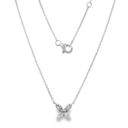 Jai's 14K White Gold Diamond Butterfly Necklace