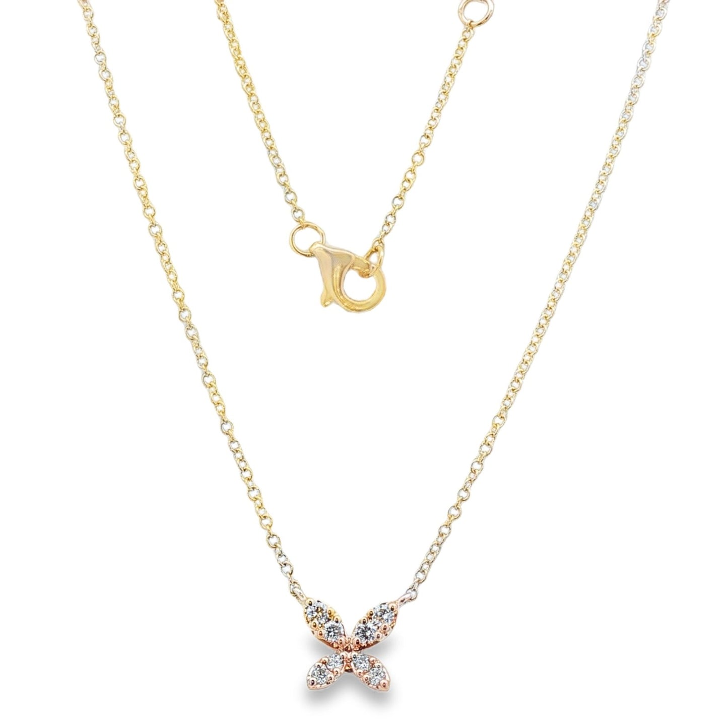Jai's 14K Yellow Gold Diamond Butterfly Necklace