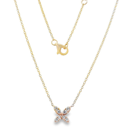 Jai's 14K Yellow Gold Diamond Butterfly Necklace