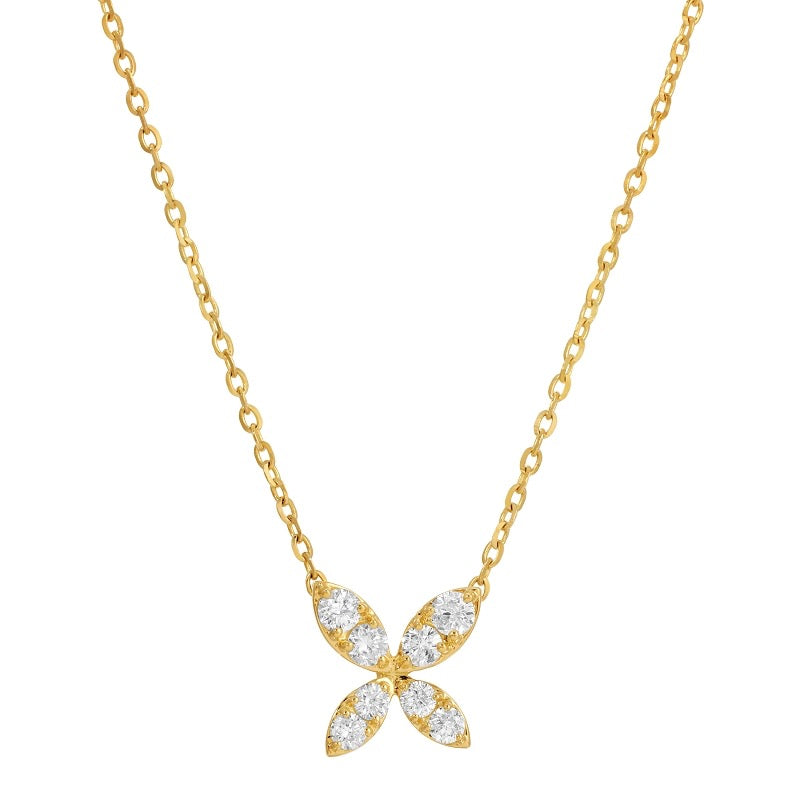 Jai's 14K Yellow Gold Diamond Butterfly Necklace