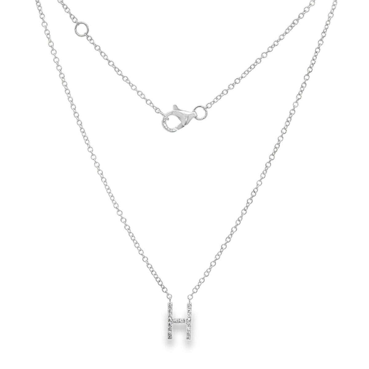 Jai's 14K White Gold Diamond Initial H Necklace