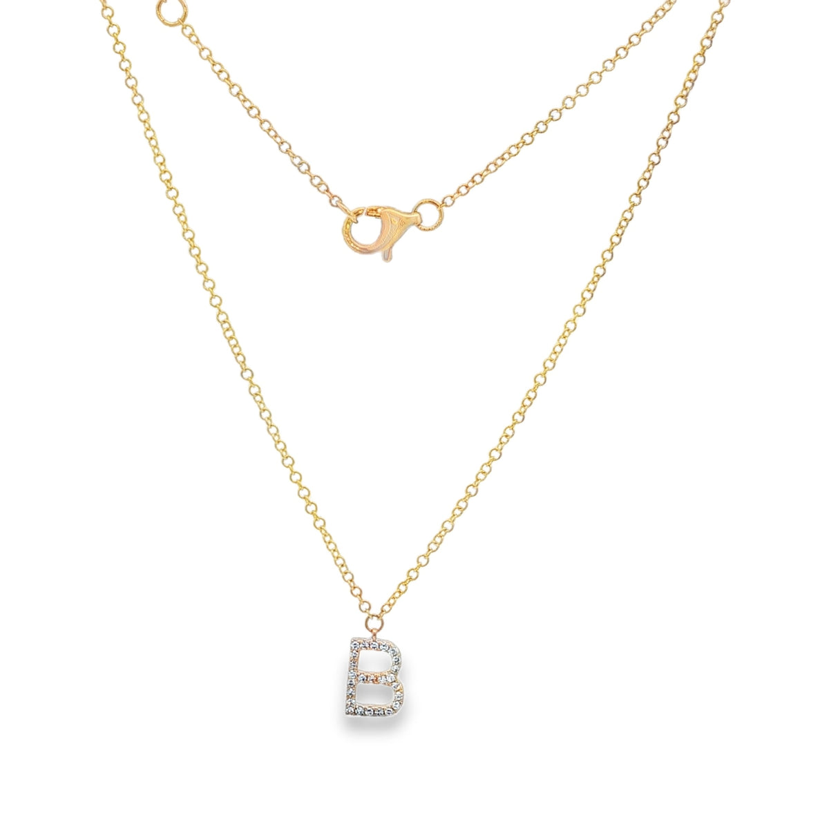 Jai's 14K Yellow Gold Diamond Initial B Necklace - 18"