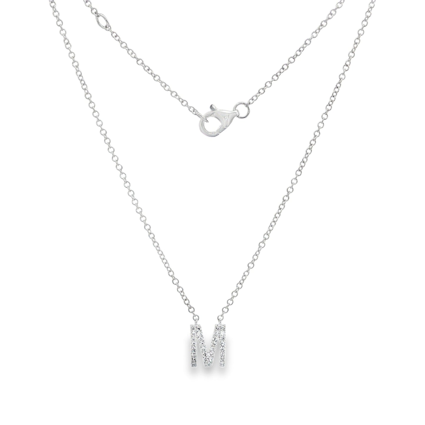 Jai's 14K White Gold Diamond Initial M Necklace
