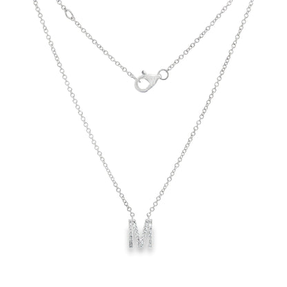 Jai's 14K White Gold Diamond Initial M Necklace