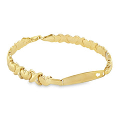 Jai's 14K Yellow Gold Baby X's & Heart's ID Chain Bracelet - 6"