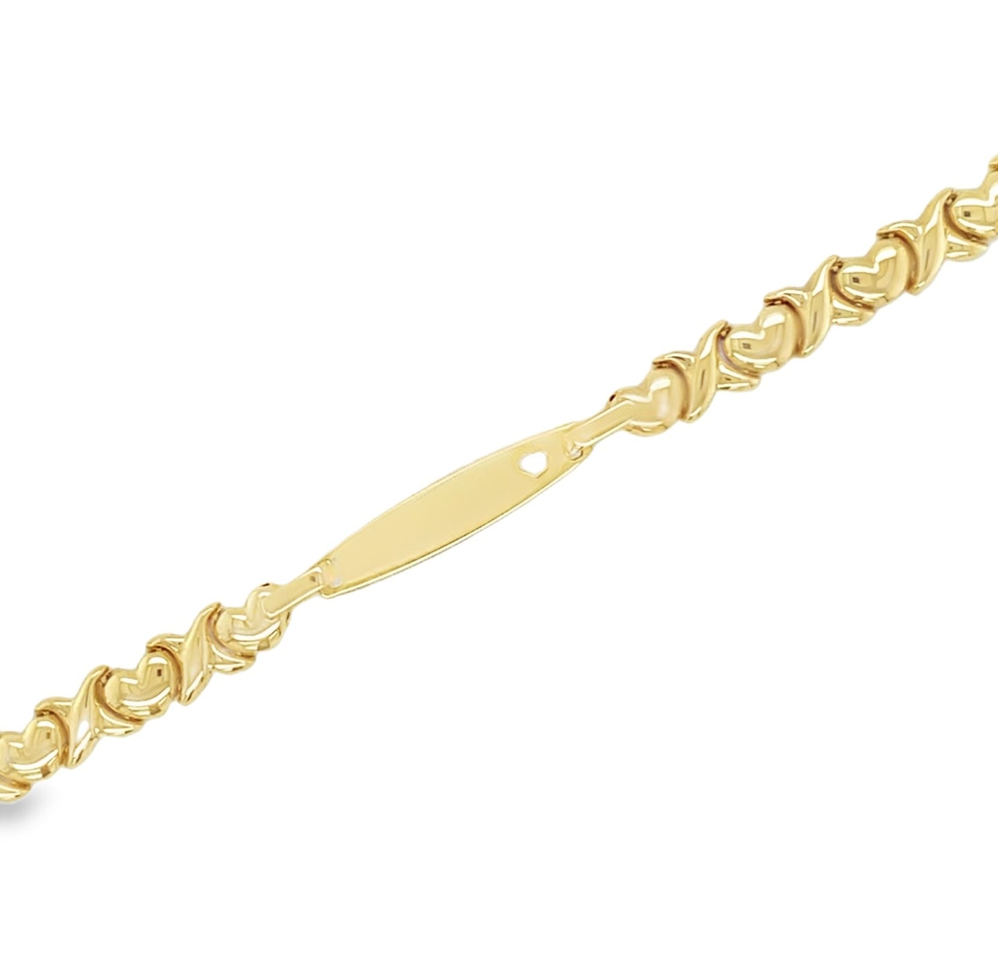 Jai's 14K Yellow Gold Baby X's & Heart's ID Bracelet - 6"