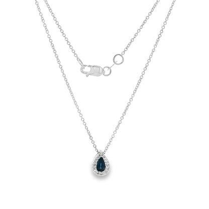 Jai's 14K White Gold Diamond & Teardrop-cut Sapphire Necklace