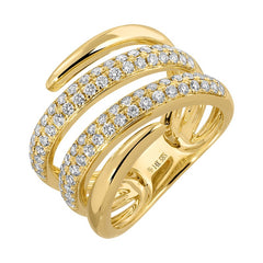 Jai's 14K Yellow Gold Diamond Multi-row Ring
