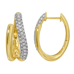 Jai's 14K Two-tone Two-strand Diamond Hoops