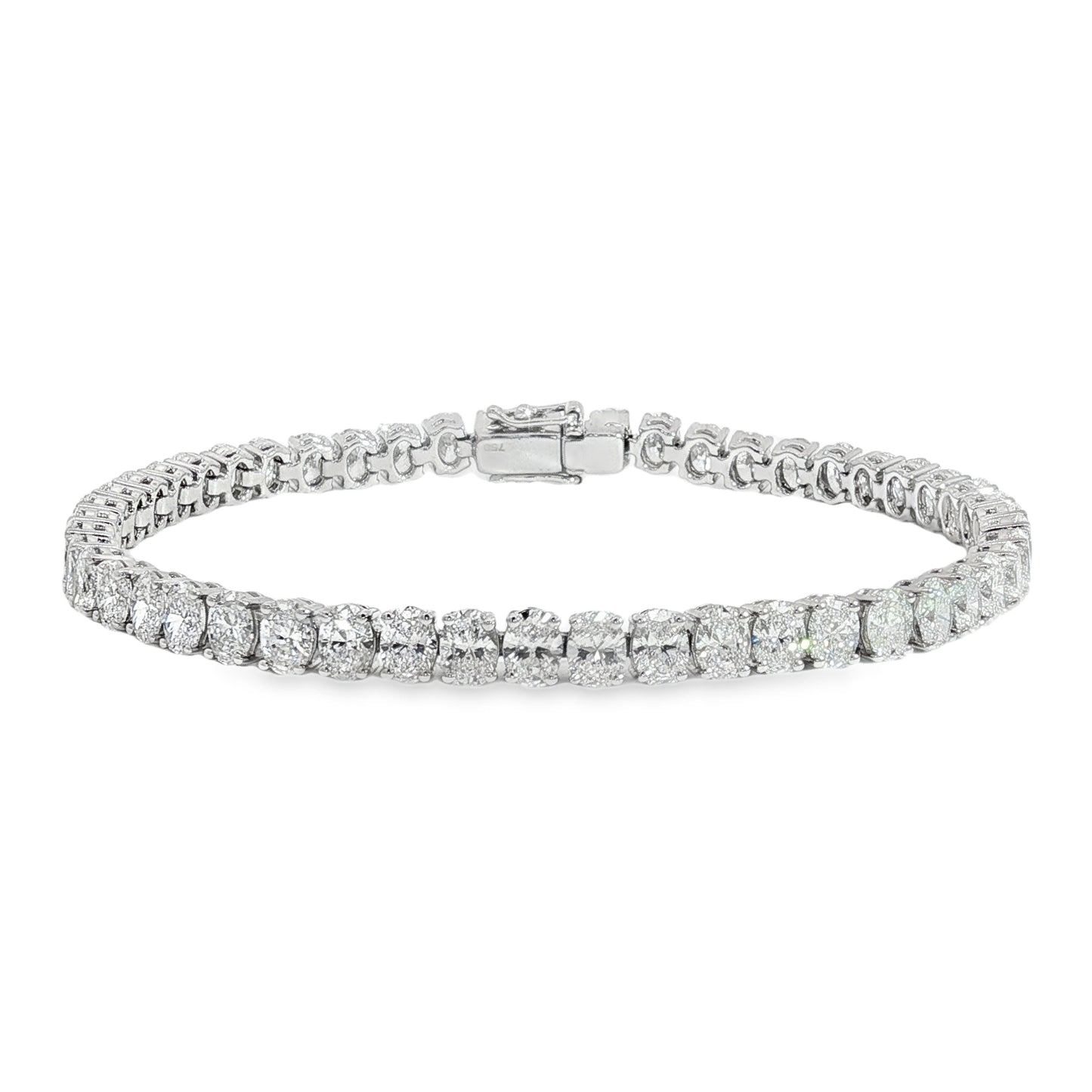 Jai's 18K White Gold Oval Diamond Tennis Bracelet