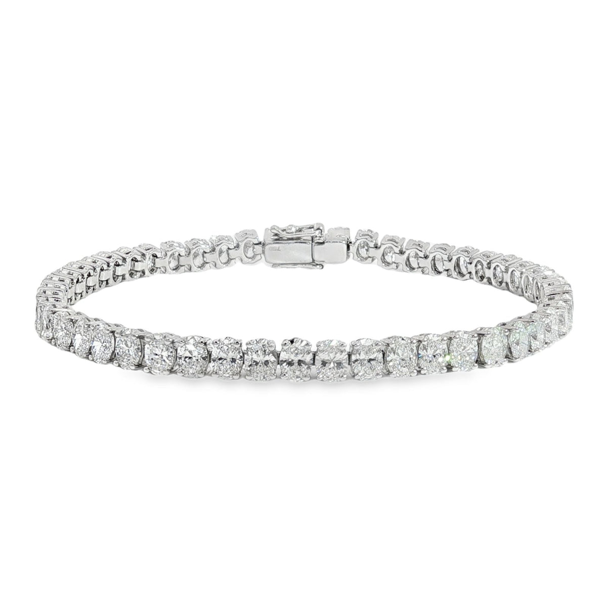 Jai's 14K White Gold 9.5-carat Oval-cut Diamond Tennis Bracelet