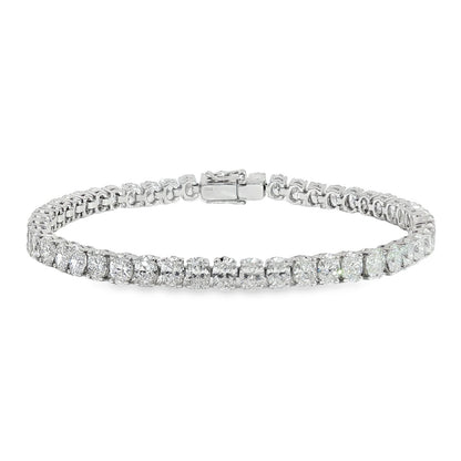 Jai's 14K White Gold 9.5-carat Oval-cut Diamond Tennis Bracelet