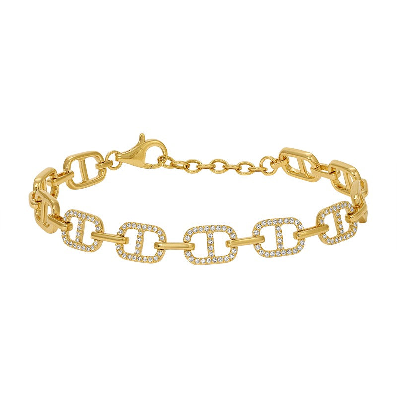 Jai's 14K Yellow Gold Diamond Mariner Chain Bracelet