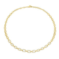 Jai's 14K Yellow Gold Semi-pave Diamond Mariner Chain