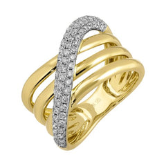 Jai's 14K Yellow Gold Multi-row Overlapping Diamond Ring