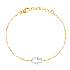 Jai's 14K Two-tone Diamond Hamsa Hand Bracelet