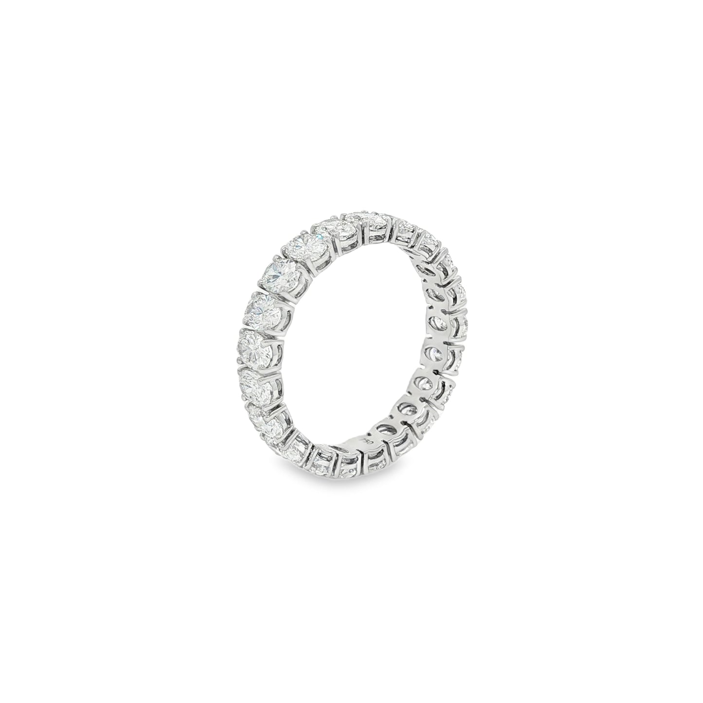 Jai's 18K White Gold Oval Diamond Pave Wedding Band