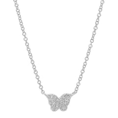 Jai's 14K White Gold Diamond Butterfly Necklace