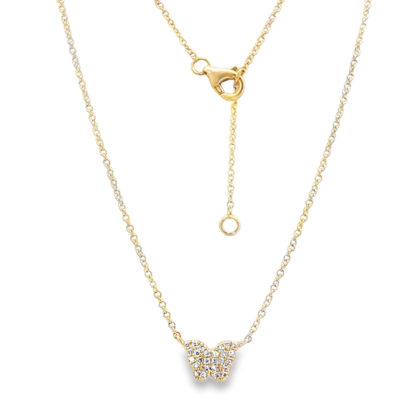 Jai's 14K Yellow Gold Diamond Butterfly Necklace