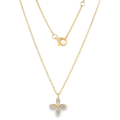 Jai's 14K Yellow Gold Diamond Floral Necklace
