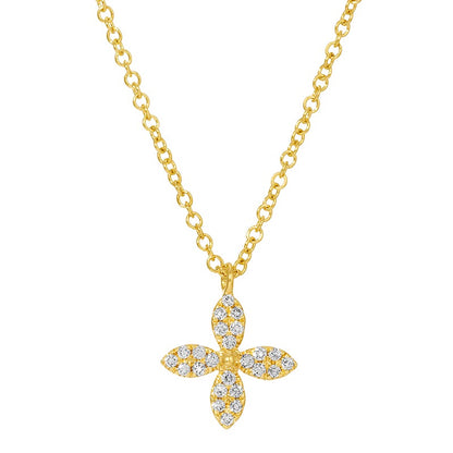 Jai's 14K Yellow Gold Diamond Floral Necklace