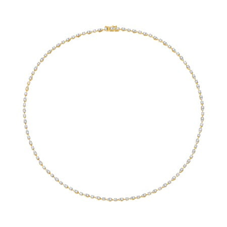 Jai's 14K Yellow Gold 3-carat Diamond Tennis Necklace