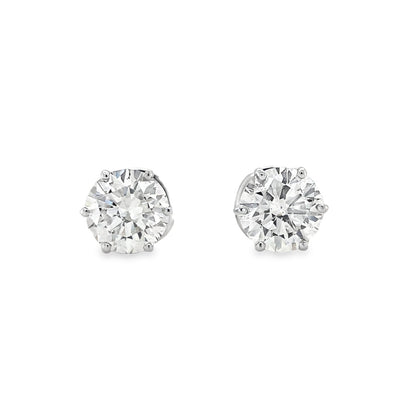 Jai's 18K White Gold 4-carat Solitaire Diamond Studs