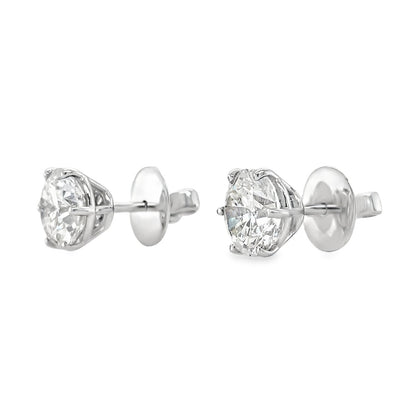 Jai's 18K White Gold 4-carat Solitaire Diamond Studs